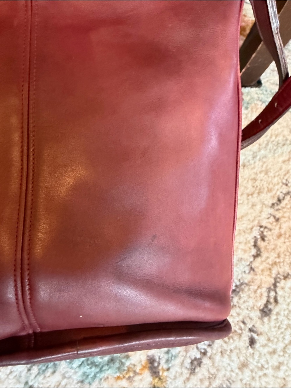 Vintage Coach Burgundy Leather Crossbody Bag - Picture 4 of 9